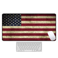 Large computer desk pad with printed pattern and natural rubber non-slip base for office and gaming use