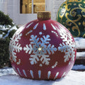 60cm Christmas inflatable ball in red stripes, made from PVC, with pump included