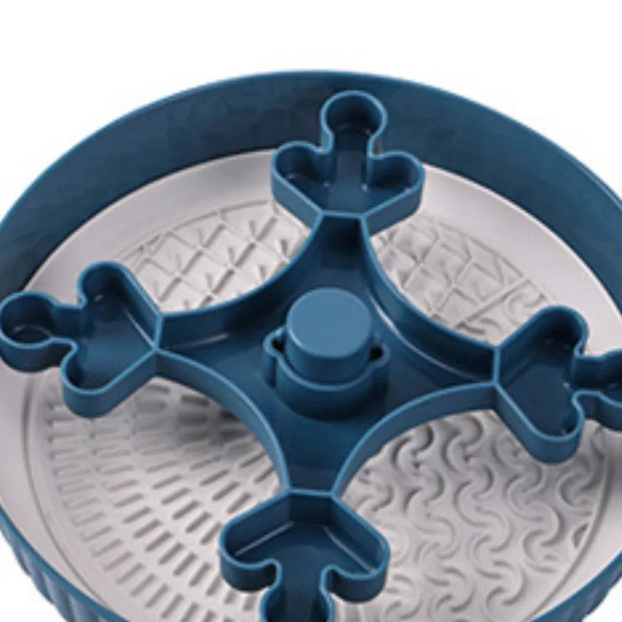 Pet feeding bowl with rotating slow food mat and anti-choke silicone pad in multiple colour options