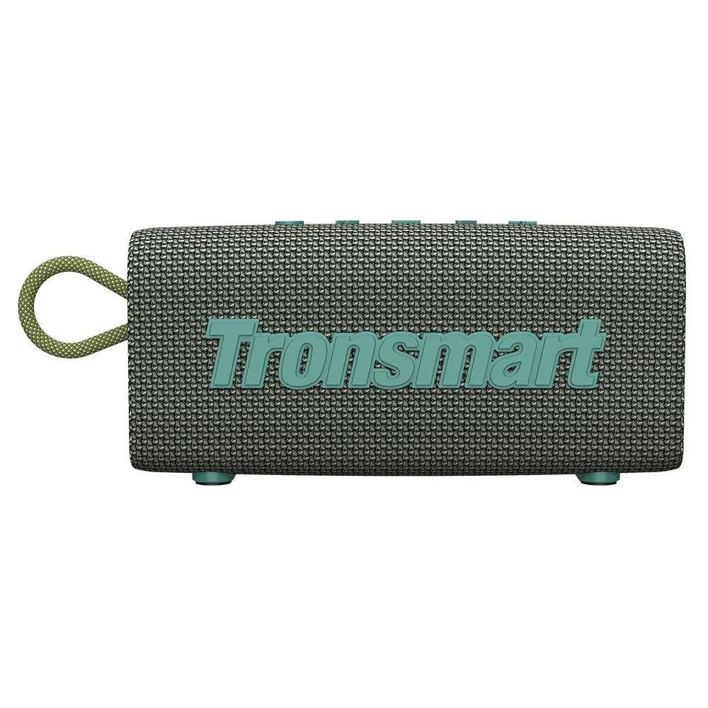 Blue portable waterproof Bluetooth speaker for outdoor and fitness use.