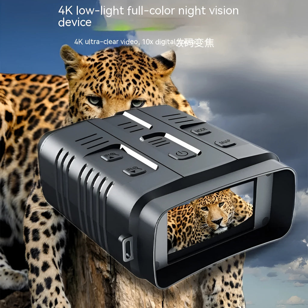 Night vision binocular Model N009 with large screen and WiFi function on a dark background