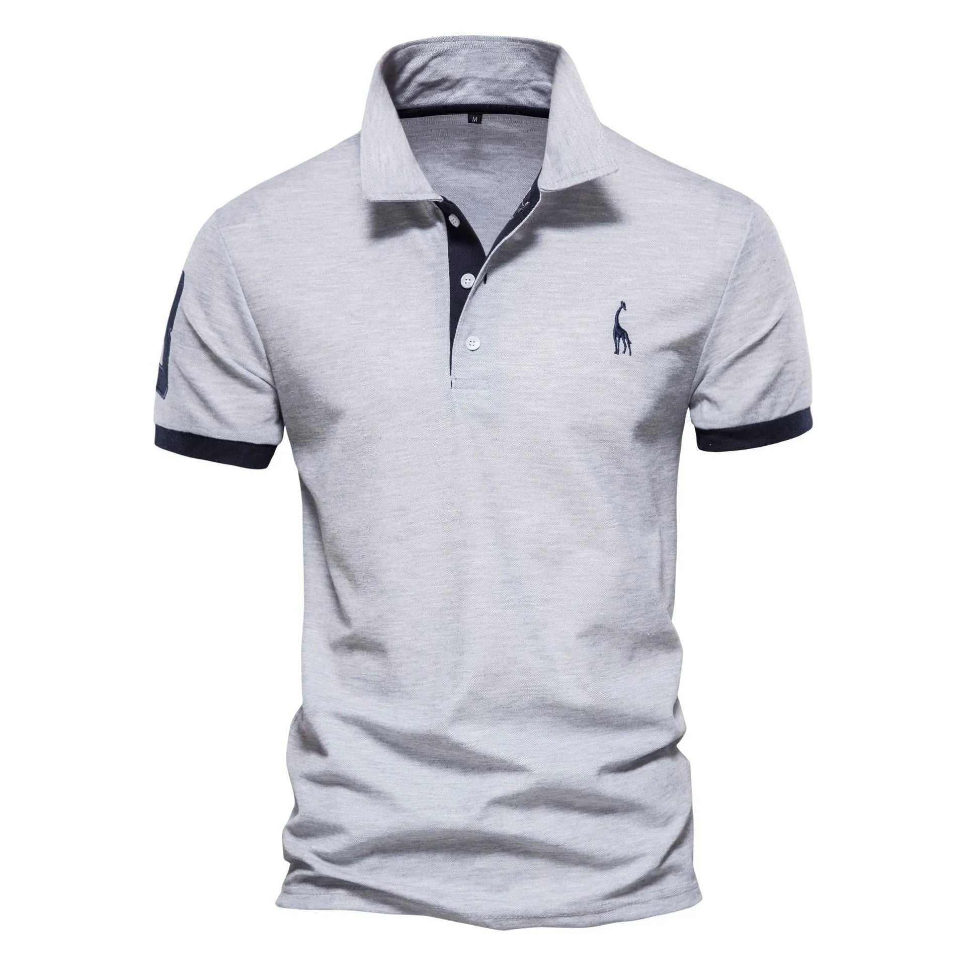 Men's slim fit short sleeve t-shirt with deer embroidery on chest, available in multiple colours.