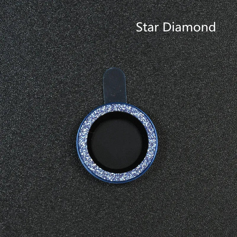 iPhone 12 camera lens protector with black aluminium alloy ring and clear tempered glass film installed.