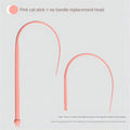 Blue cat teaser wand with silicone mouse tail measuring 80cm length with cat head handle design
