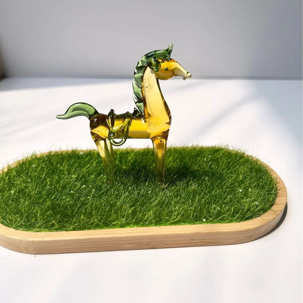 Glazed horse office decoration in modern minimalist style with coloured glaze construction
