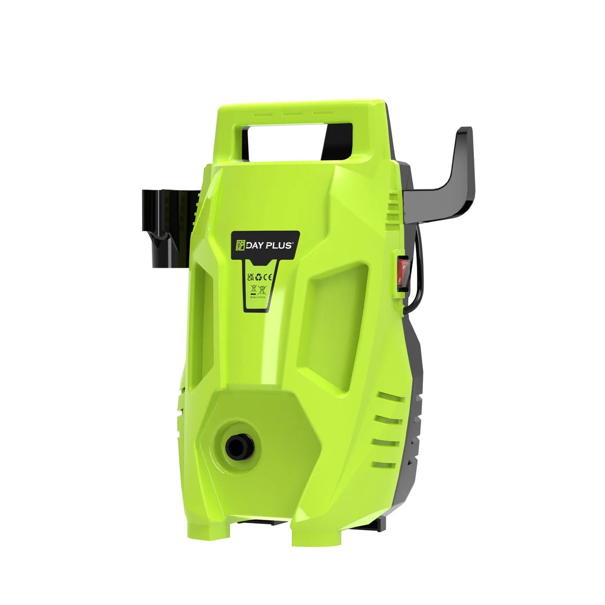 Portable AC high pressure water gun car washer with pure copper motor, shown with EU UK US plug options