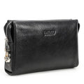 Black Angel first layer cattlehide leather men wallet in black solid colour with card slots