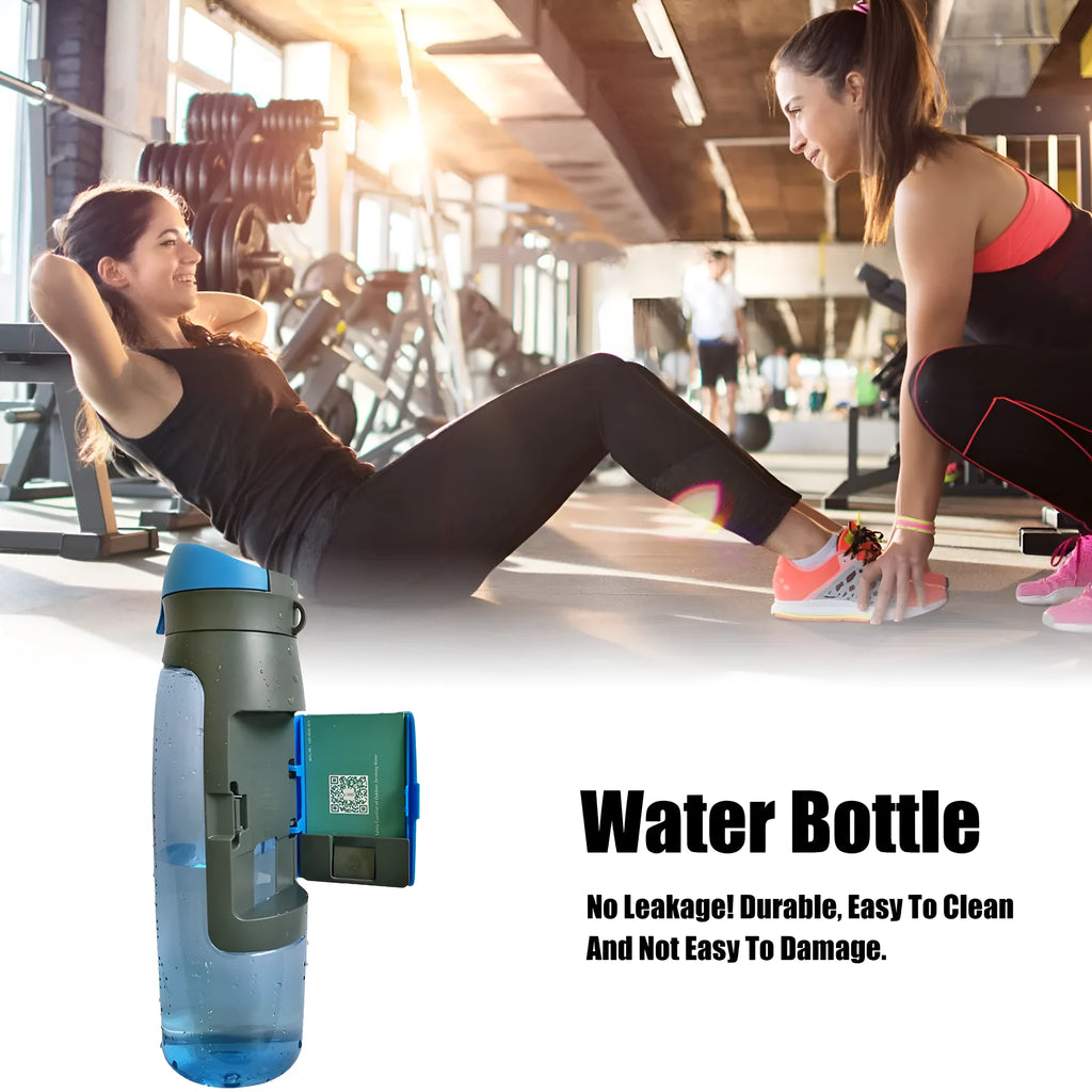 Water bottle shape hidden security container in black, 750ml capacity, 26cm tall