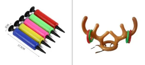 Inflatable reindeer antler hat ring toss game with 80cm antlers and 20cm PVC throwing rings for Christmas party