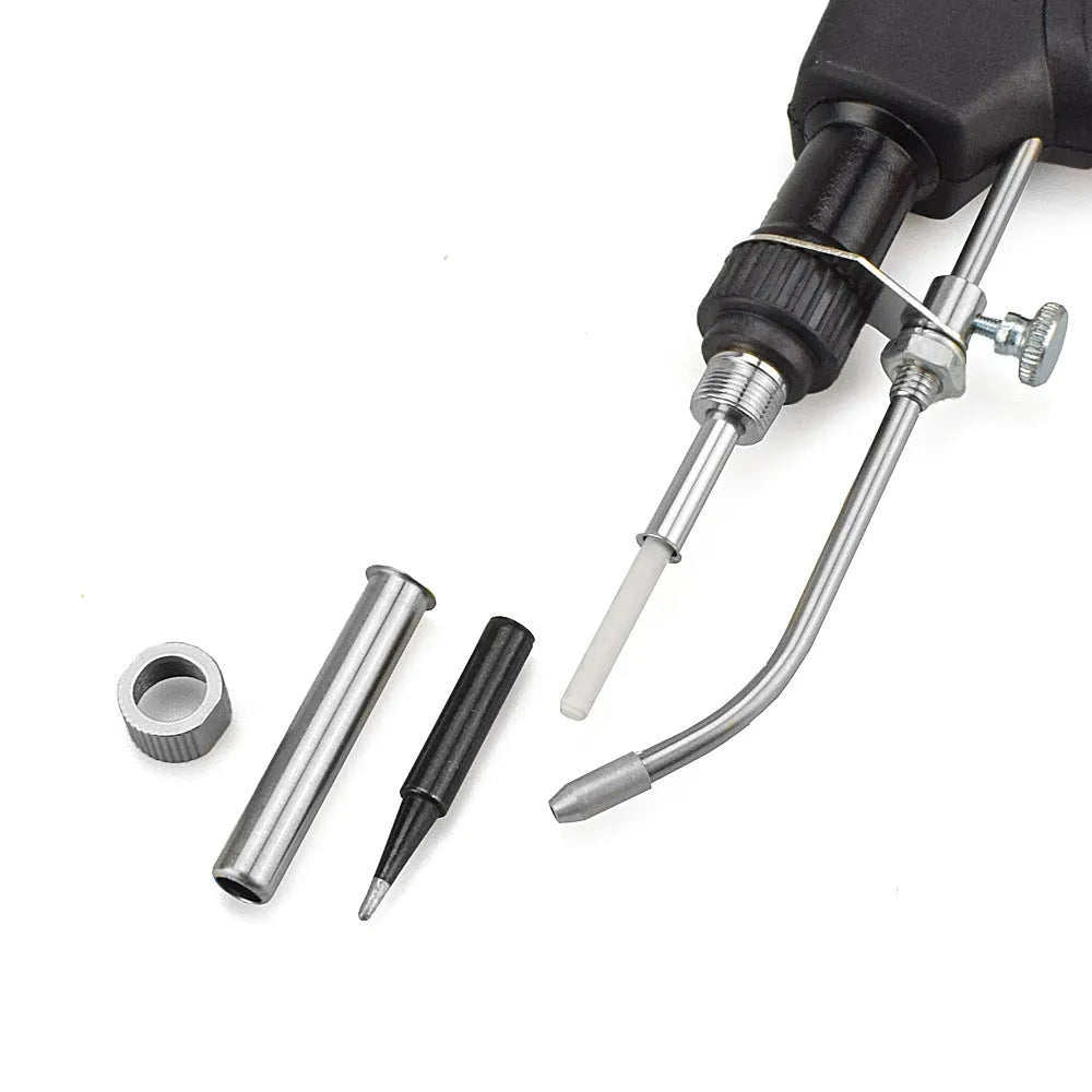 60W manual soldering iron with 900M series tip, PTC ceramic heating core, 260-480°C, EU or US plug, tin wire.