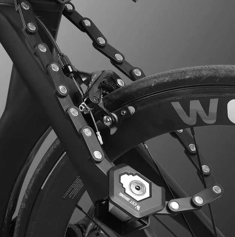 Steel chain folding lock for bicycle motorcycle security 725g modern simple style