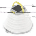 White portable camping lamp with single-button control for outdoor lighting