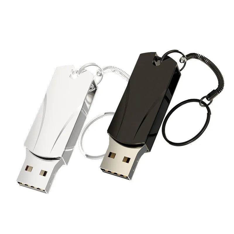 Large capacity USB metal expansion disk in silver and gray, rotating design, compact size 40x15x8mm