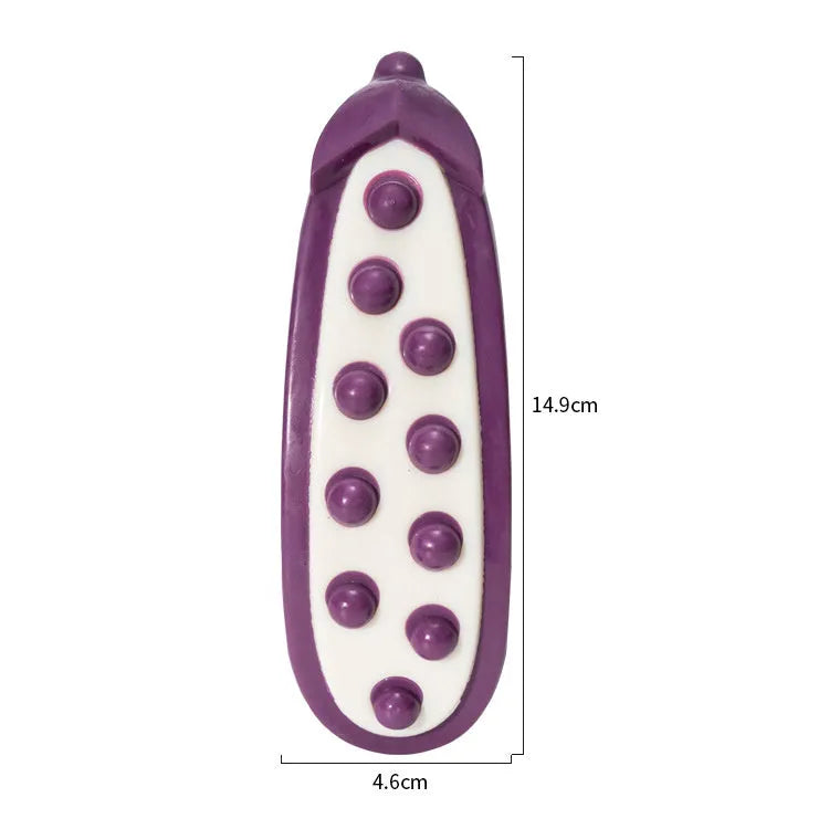 Green and purple simulation dog chew toys for large dogs and teething puppies