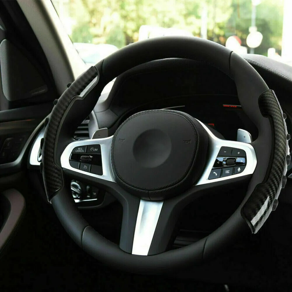 Carbon fibre black steering wheel anti-skid sleeve for 38 cm diameter wheels