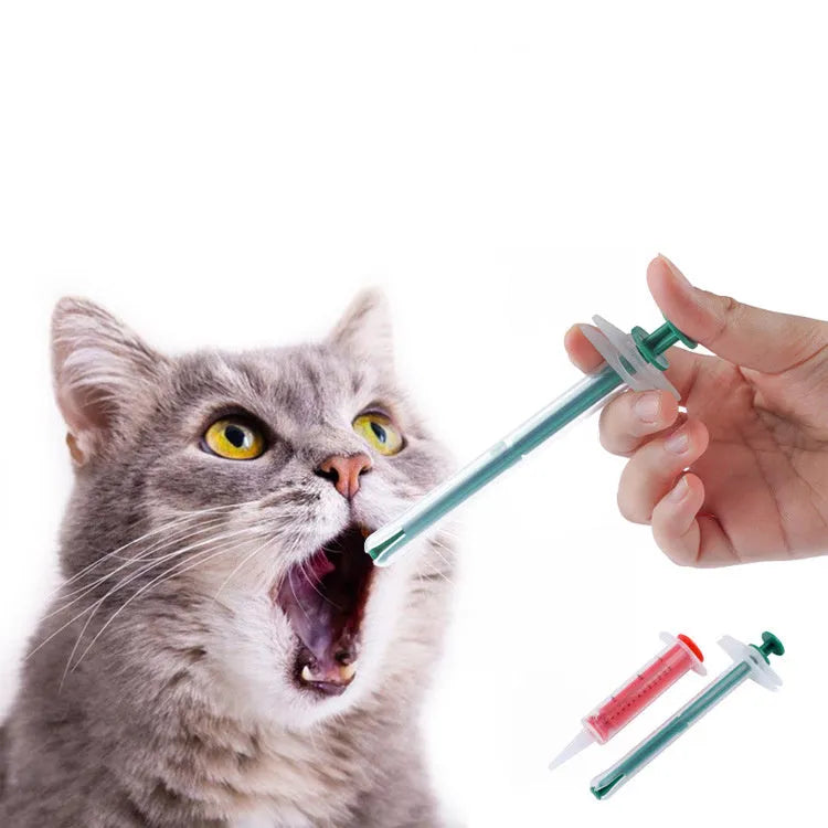 Two silicone gel pet pill shooter guns with soft tips for cats and dogs