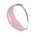 Pink and black elastic V face bandage for facial contouring and support