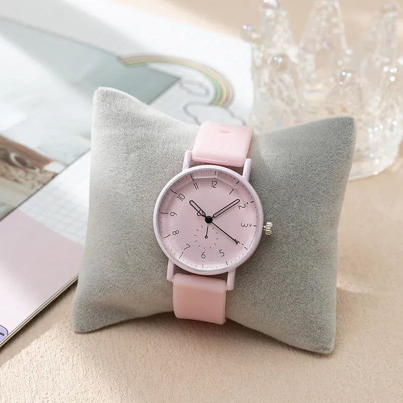 Women's digital silicone quartz watch with 33mm dial in mint green colour cartoon design