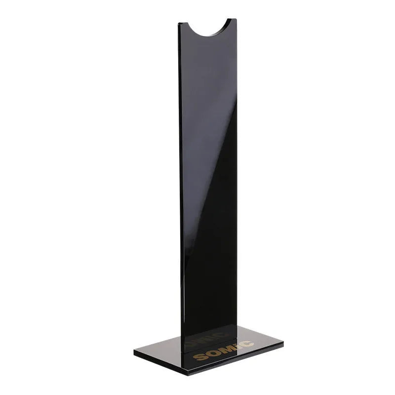 Detachable headphone stand with non-slip silicone base in pink and black colour options