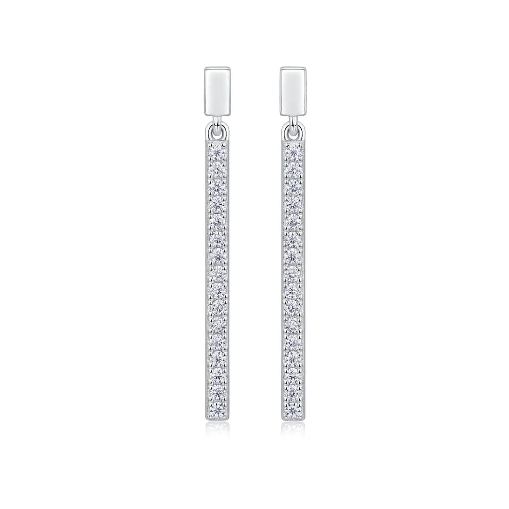 Two moissanite stud earrings in S925 silver with platinum plating, under 0.1 carat stones, gift box and GRA certificate