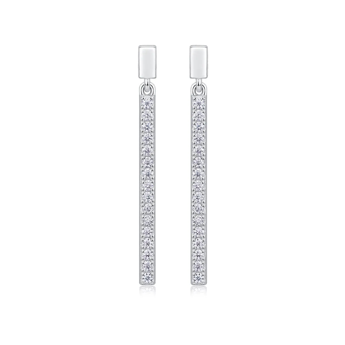Two moissanite stud earrings in S925 silver with platinum plating, under 0.1 carat stones, gift box and GRA certificate