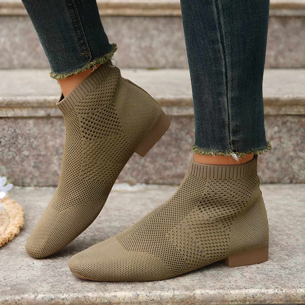Plus size women's mid calf pointed ankle boots in black or camel, 3-5cm mid heel, sizes 36-43