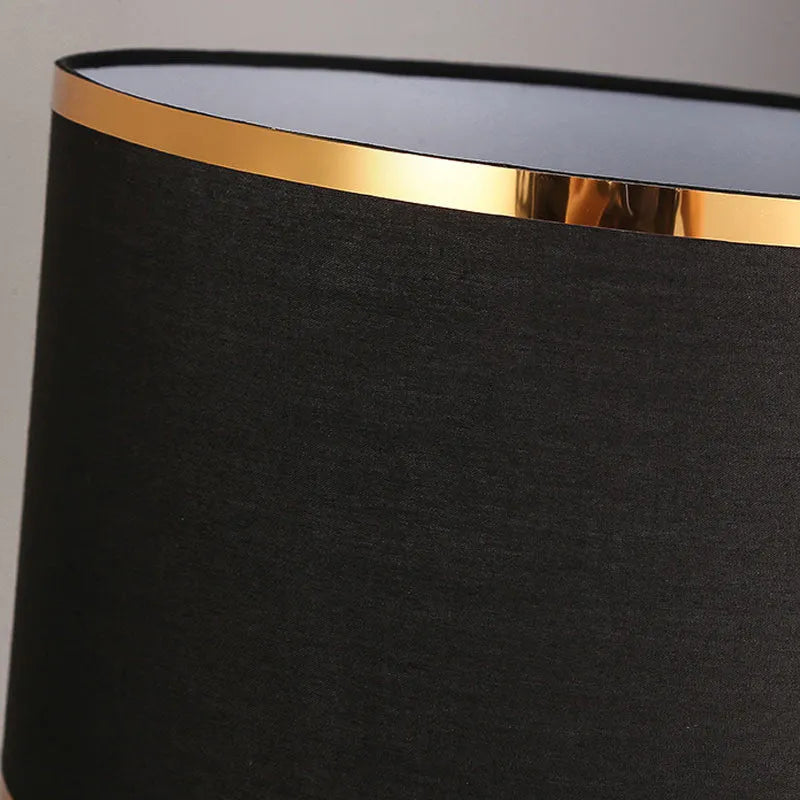 E27 screw table lamp with iron body and cloth lampshade for bedroom dormitory use