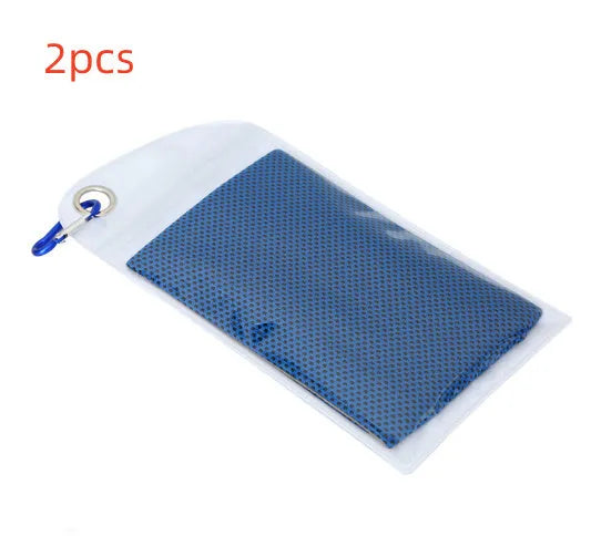 Polyester cooling towel for mountaineering with rounded corners 30x90cm in multiple colours