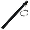Black car electrostatic grounding strap, 370mm long, for dissipating static electricity from vehicles.
