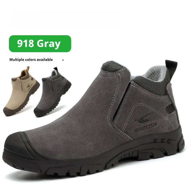 Four Seasons lightweight welder safety shoes with steel toe cap in sand colour
