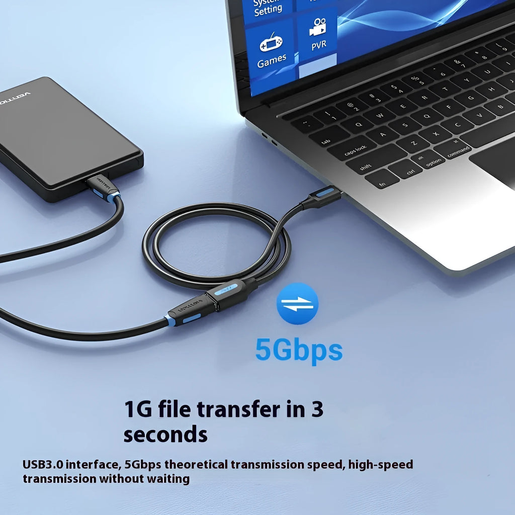 Black USB extension cable for wireless network card, 2.0 or 3.0 option, 0.5m to 5m length