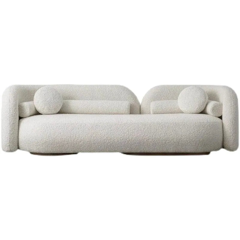 Nordic U-shaped sofa combination in flannel fabric, 170cm and 210cm sofas, 69cm seat depth