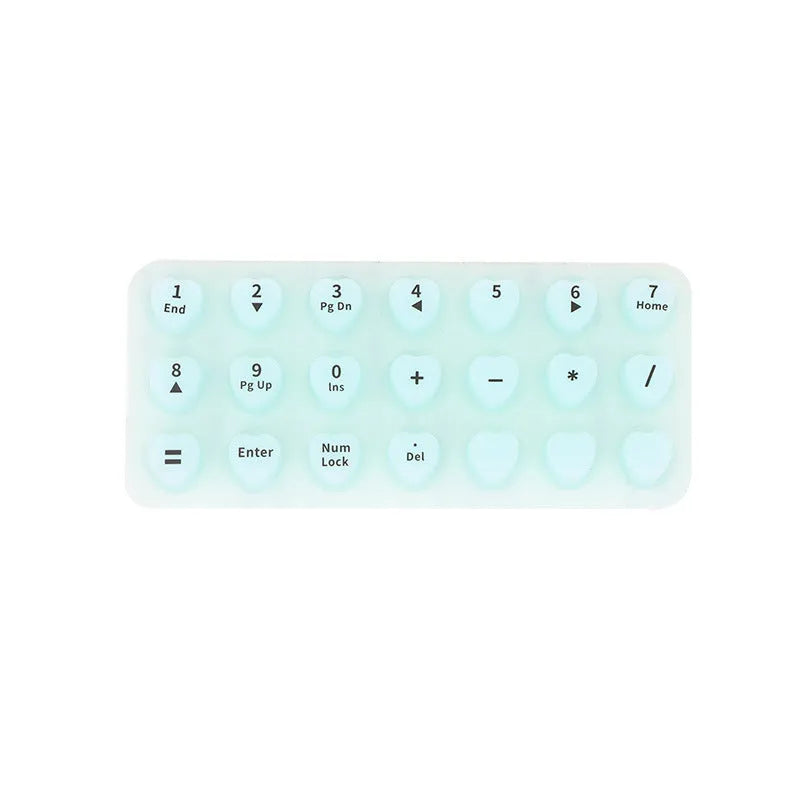 Silicone keyboard stickers 91 button set in black, pink, mint green, purple, and transparent, 17 x 11 x 1.5 cm