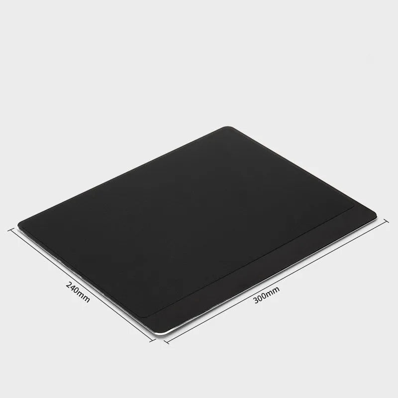 Metal alloy desk mouse pad elongated surface in black finish