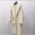 Women's Wool Coat Long Pink Wool Alpaca Fleecefiber Fur Coat Urban Style Temperament Commute Medium Length Coat Conventional Sleeve Long Sleeve XS S M Sizes