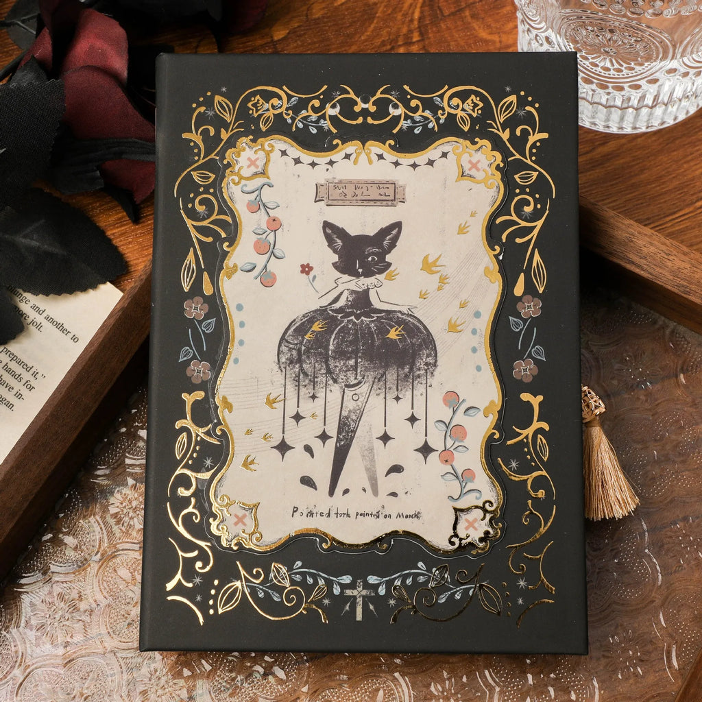 Gothic style A5 notebook with retro art cover and 40g wood pulp paper