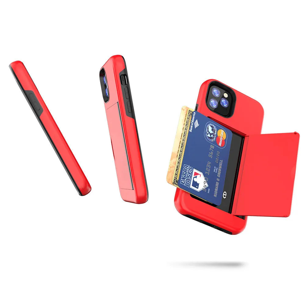 Black solid colour TPU and PC phone case for Apple iPhone 11 series models on a white background.