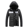 Men's winter work coat in 100% polyester coated cloth with washed cotton filling, plain pattern, five colours, sizes L to XXXL