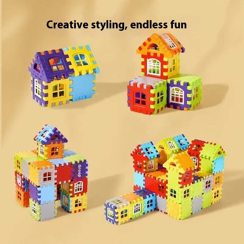 Children's oversized large particle plastic building blocks in multiple colours, educational toy for ages 4-6