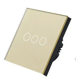 86 type tempered glass touch switch for low power lighting in black, gold or white finishes