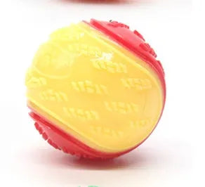 TPR dog training ball with molar texture and sounding feature in 6.5cm size