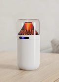 Volcano USB humidifier with digital display in black, compact size for car or desk use