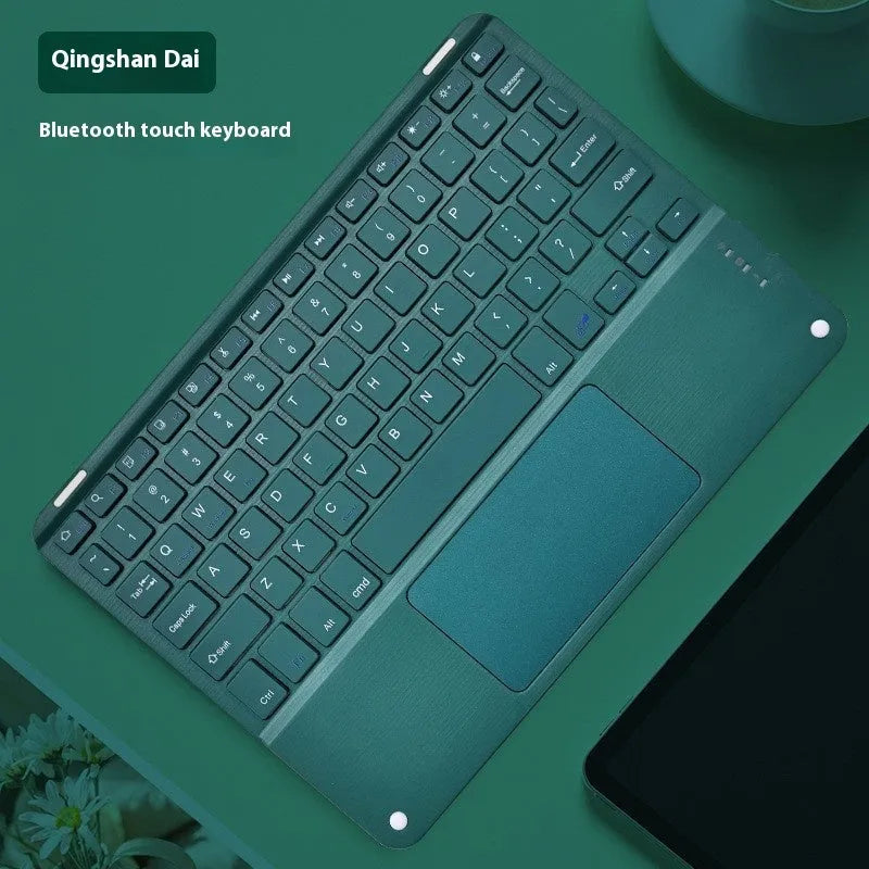 Square hat touch Bluetooth wireless charging keyboard showing full colour illumination in one of eight available colour options