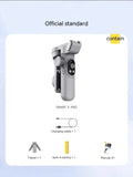 Silver grey Ochan SMART X PRO three-axis smartphone gimbal stabiliser with extended limbs and Bluetooth remote.