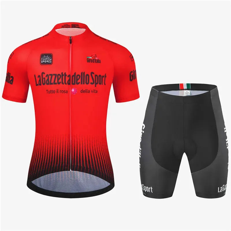 Cycling clothing loop road bike short sleeve suit in polyester fabric with breathable mesh design