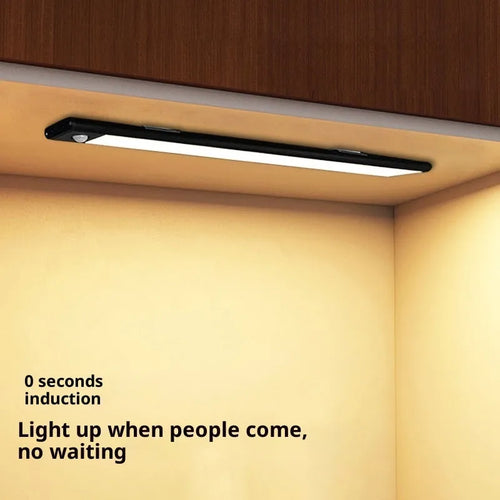 Silver 30cm smart LED strip human sensor light with magnetic and self-adhesive mount for wardrobes