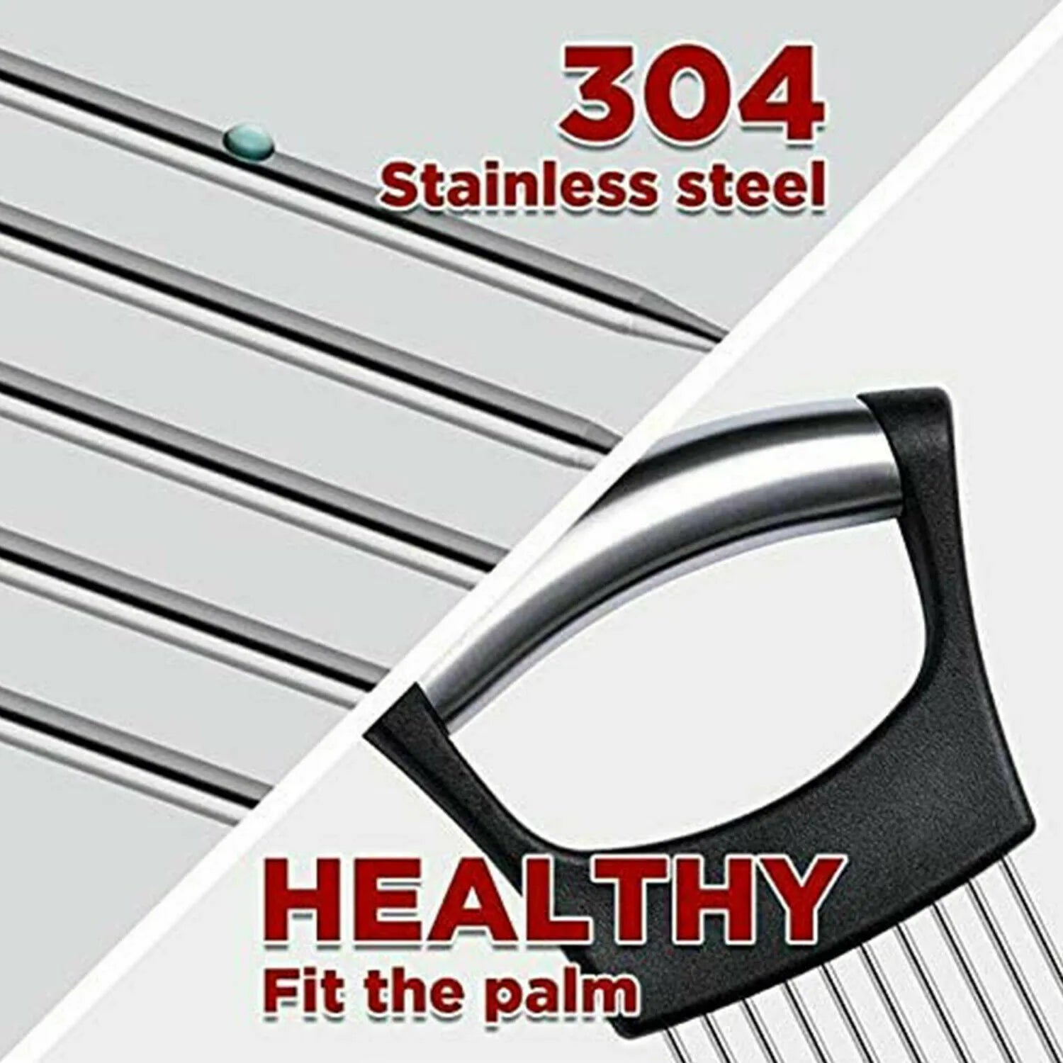 Stainless steel food slice assistant with ABS handle for kitchen slicing tasks
