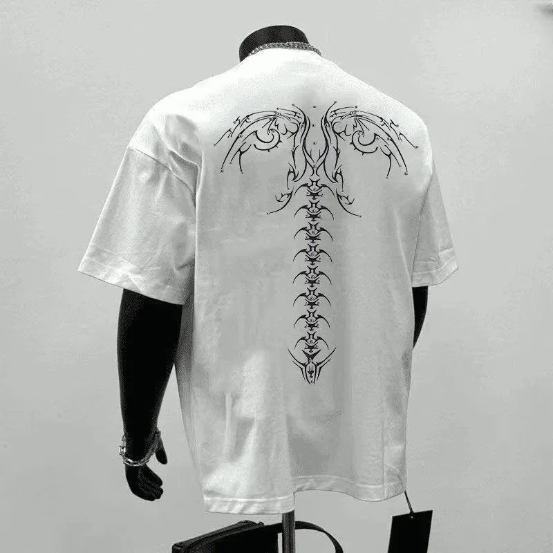 Men's pure cotton short sleeve t-shirt in loose fit business commute style