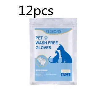 Pack of six disposable aluminium foil pet grooming gloves for cat and dog hair removal, bagged