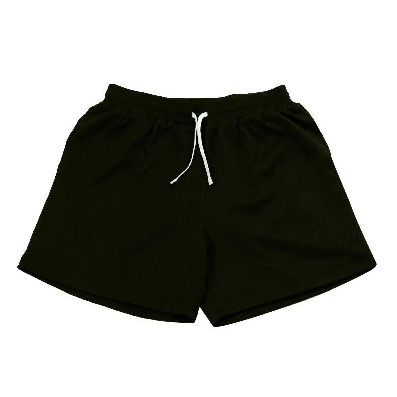 Men's mesh quick-drying shorts in chemical fibre fabric available in five colours